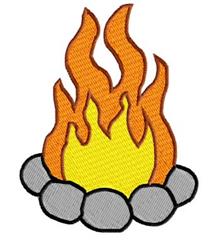 fire detailed machine digital embroidery - Camp Fire perfect for Picnic Supplies
