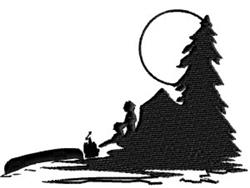 Campsite - 4x4 tree beginner-friendly embroidery design for patchwork quilt blocks