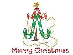 Candy Cane Tree - 6x10 tree detailed machine embroidery design for Holiday Apparel