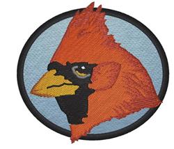 detailed bird machine embroidery pattern - Cardinal perfect for reusable tote bags