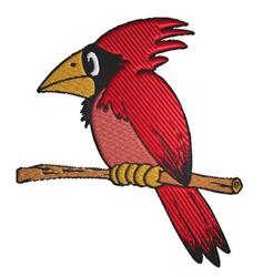 detailed bird machine embroidery pattern - Cardinal perfect for reusable tote bags