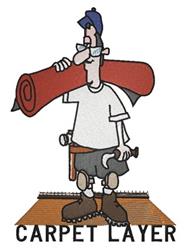 Carpet Layer Man - 5x7 man detailed machine embroidery design for Work Shirts