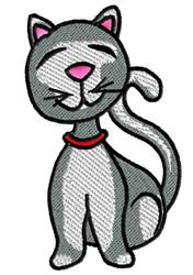 Cat - 4x4 kitten detailed machine embroidery design perfect for kitchen tea towels