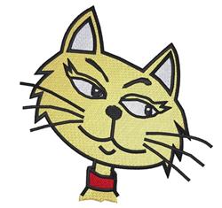 detailed kitten machine embroidery pattern - Cat Head perfect for reusable tote bags