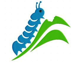 Caterpillar - 4x4 leaf beginner-friendly machine embroidery design for Backpacks