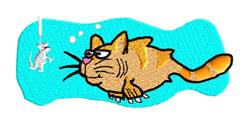 kitten detailed machine digital embroidery - Catfish perfect for reusable tote bags