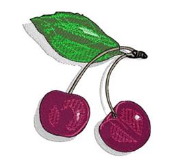 detailed leaf machine embroidery pattern - Cherries for decorative pillow covers