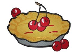 detailed pie machine embroidery pattern - Cherry Pie perfect for reusable tote bags
