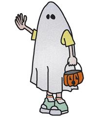 detailed halloween ghost machine embroidery pattern - Child Ghost for reusable tote bags