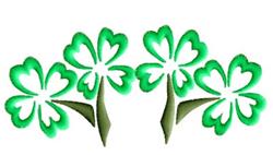 beginner-friendly leaf machine embroidery pattern - Clover Border for kitchen tea towels