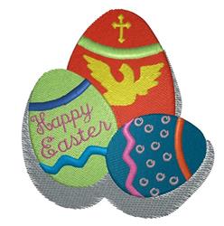 Colored Eggs - 4x4 bird detailed machine embroidery design for decorative pillow covers
