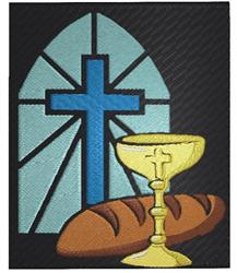 detailed cross machine embroidery pattern - Communion perfect for reusable tote bags
