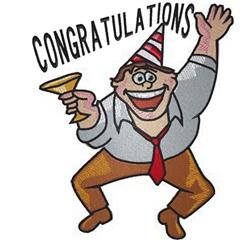 congratulation detailed machine embroidery - Congratulations for Celebration Table Settings