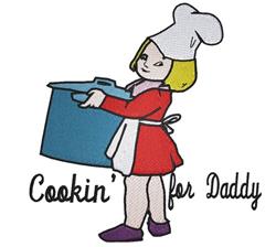 detailed daddy machine embroidery pattern - Cookin For Daddy perfect for Chef Hats
