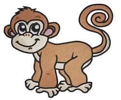 Cute Monkey - 4x4 monkey detailed machine embroidery design for cute baby onesies