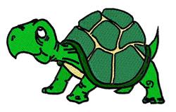 Cute Turtle - 5x7 turtle detailed machine embroidery design for reusable tote bags