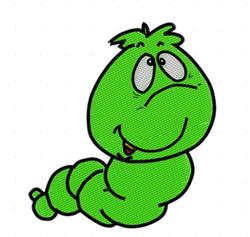 Cute Worm - 4x4 worm detailed machine embroidery design for decorative pillow covers