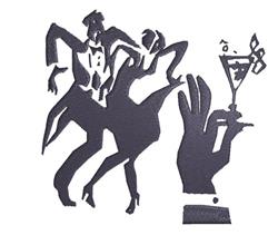 detailed party machine embroidery pattern - Dancing Party for reusable tote bags