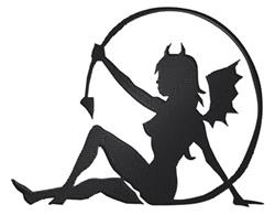 Devil Girl - 5x7 girl detailed machine embroidery design perfect for Backpacks