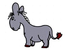 beginner-friendly donkey machine embroidery pattern - Donkey for reusable tote bags