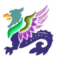 beginner-friendly dragon machine embroidery pattern - Dragon for patchwork quilt blocks
