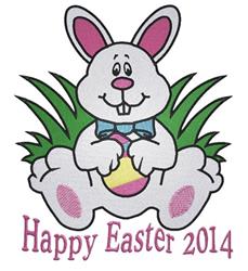 Easter 2014 - 6x10 bunny rabbit detailed embroidery design for reusable tote bags