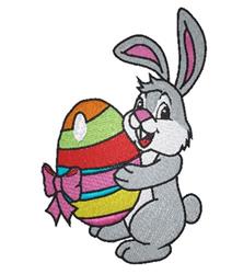 bunny rabbit detailed machine embroidery - Easter Bunny perfect for reusable tote bags