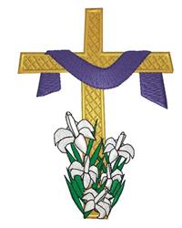 detailed easter cross machine embroidery pattern - Easter Cross for decorative pillow covers
