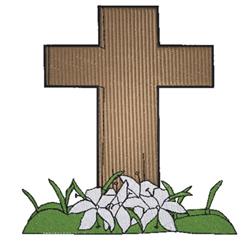 Easter Cross - 4x4 cross detailed machine embroidery design for cute baby onesies