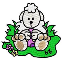 lamb detailed machine digital embroidery - Easter Lamb perfect for Nursery Decor