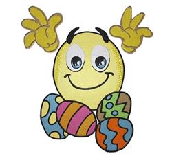 smiley detailed machine digital embroidery - Easter Smiley perfect for Baby Quilts