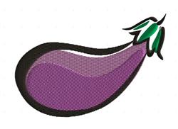 beginner-friendly leaf machine embroidery pattern - Eggplant for Recipe Book Covers