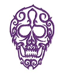 skull detailed machine embroidery - Fancy Skull perfect for patchwork quilt blocks