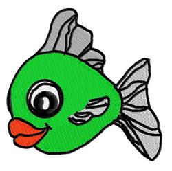 detailed fishy machine embroidery pattern - Fishy perfect for kitchen tea towels