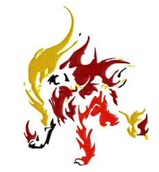 Flaming Wolf - 4x4 puppy dog beginner-friendly embroidery design for Racing Apparel