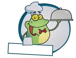 chef detailed machine embroidery - Frog Chef perfect for decorative pillow covers