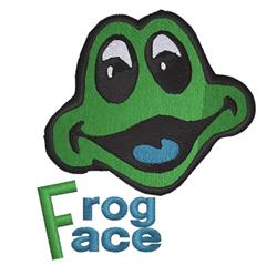 detailed face machine digital embroidery pattern - Frog Face perfect for Hats