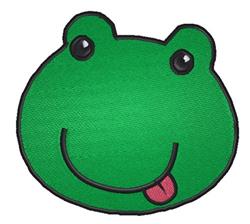 detailed face machine embroidery pattern - Frog Face for decorative pillow covers