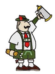 man detailed machine digital embroidery - German Man perfect for kitchen aprons