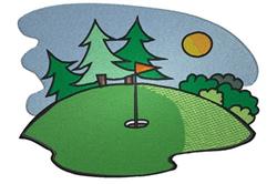 Golf Course - 5x7 sunflower detailed machine embroidery design for Golf Towel