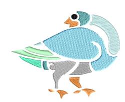 beginner-friendly bird machine embroidery pattern - Goose for kitchen tea towels