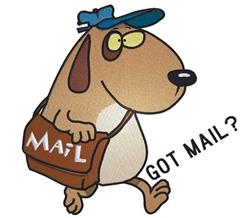 detailed puppy dog machine embroidery pattern - Got Mail perfect for reusable tote bags