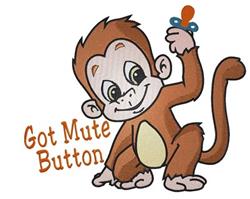 Got Mute Button - 6x10 button detailed machine embroidery design for cute baby onesies