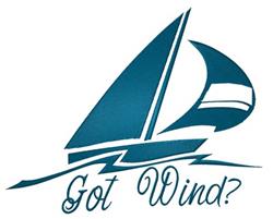 Got Wind - 5x7 wind detailed machine digital embroidery design for Sailing Apparel