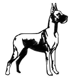 beginner-friendly puppy dog machine embroidery pattern - Great Dane for decorative pillow covers