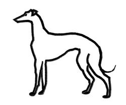 puppy dog quick stitch machine embroidery - Greyhound perfect for reusable tote bags