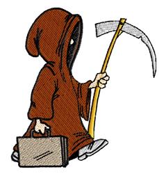 Grim Reaper - 4x4 reaper detailed machine embroidery design for reusable tote bags