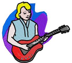 detailed player machine embroidery pattern - Guitar Player perfect for kitchen aprons
