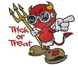 devil detailed machine embroidery - Halloween Devil perfect for patchwork quilt blocks