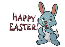 Happy Easter Bunny - 5x7 bunny rabbit detailed embroidery design for cute baby onesies